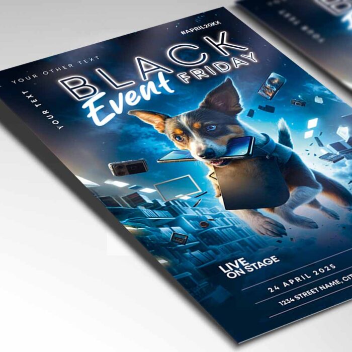 Editable Black Friday flyer template perfect for in-store and online sales events.