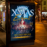 Customizable Happy Christmas flyer template perfect for promoting holiday events.