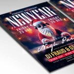 Exciting New Year 2025 flyer with vibrant colors and celebratory elements.