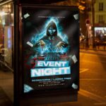 Eye-catching flyer for a DJ night with vibrant design elements and a bold layout perfect for music events.