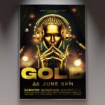 Elegant flyer design with gold accents for a luxury event.