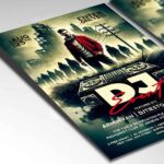 Customizable DJ event flyer designed with vibrant colors and urban style.
