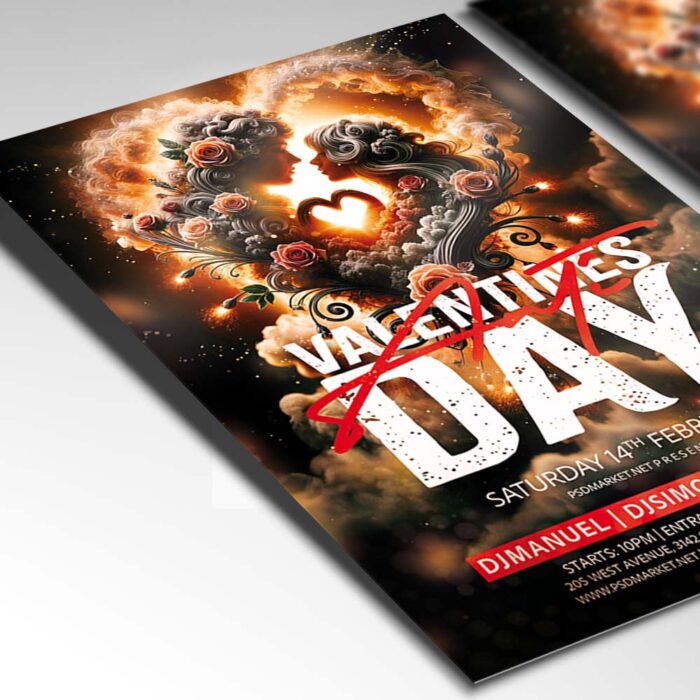 Unique anti-Valentine's event flyer with striking typography and rebellious design.
