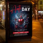 Customizable flyer template for an Anti-Valentine's Day party, featuring a rebellious design.