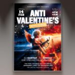 Dark and edgy Anti-Valentine’s Day flyer with bold designs and rebellious elements.