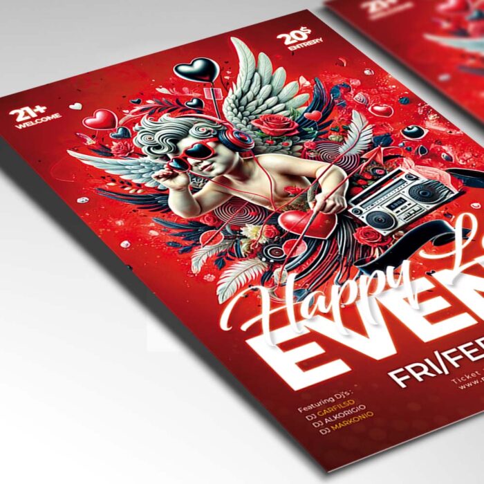 Elegant Valentine's flyer with a love theme for a special celebration.