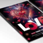 Elegant Love Day Night Flyer Template with customizable design for romantic events.