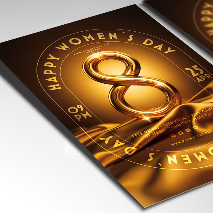 Gold and sophisticated women’s empowerment flyer design.