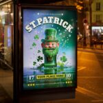 Green-themed flyer template for St. Patrick’s Day celebration.