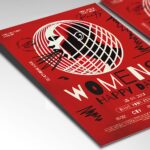 Customizable Women's Happy Day flyer template with vibrant graphics and uplifting message.