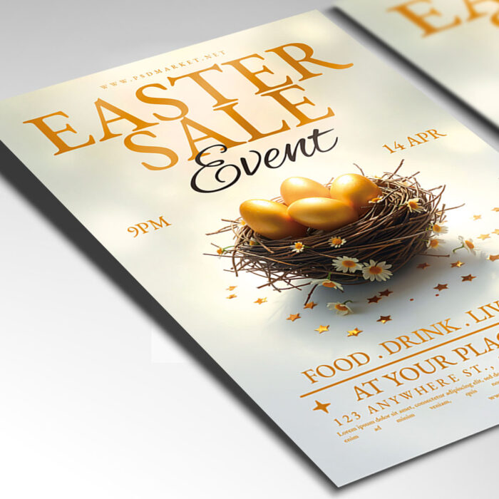 Customizable Easter Sale Event Flyer Template for promotional events.