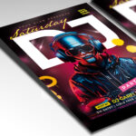 Customizable DJ Saturday Flyer Template for weekend parties.