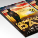 Customizable Memorial Day Flyer with a prominent flag design.