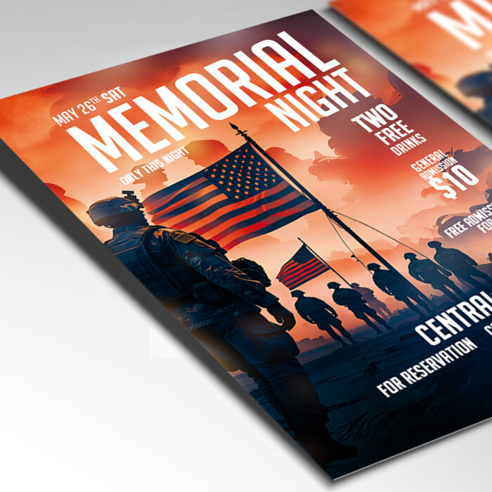 Customizable Evening Memorial Flyer Template for your 2026 community gathering.