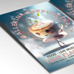 A customizable flyer template designed to promote elegant events blending artistic performance with delightful refreshments.