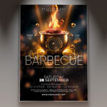A vibrant barbecue 2025 flyer template showcasing delicious food and a festive outdoor setting, ready for the new year's events.