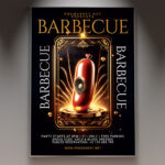 A visually appealing barbecue flyer template featuring grilled food and a festive outdoor setting.