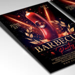 A customizable flyer template designed for promoting various types of barbecue parties and gatherings.