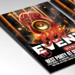 A customizable flyer template designed for promoting various barbecue events and gatherings.