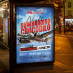 An exciting and attention-grabbing invitation template ready to be personalized for your Bombardiro Crocodilo night party, promising a wild and fun time after dark.