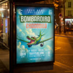 An exciting and attention-grabbing invitation template ready to be personalized for your Bombardiro Crocodilo party, promising a wild and fun time.