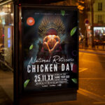 A delightful and attention-grabbing invitation template, ready for personalization for Happy Rotisserie Chicken Day, promising a joyful and flavorful culinary experience.