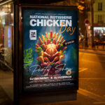 A savory and attention-grabbing invitation template ready for personalization for National Rotisserie Chicken Day in 2025, promising a widespread and flavorful culinary experience.