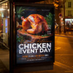 A delicious and attention-grabbing invitation template ready for personalization for National Rotisserie Chicken Event Day, promising a widespread and flavorful culinary experience.
