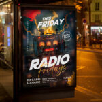 An exciting and attention-grabbing invitation template ready for personalization for your Radio Friday event, promising an unforgettable, music-filled start to the weekend.
