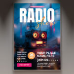 A Radio Show 2025 flyer template featuring modern radio-themed imagery and a bold, energetic design perfect for promoting audio entertainment in the coming year.