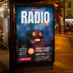 An exciting and attention-grabbing invitation template ready to be personalized for your 2025 radio show or audio event, promising an engaging listening experience in the new year.