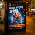 A savory and attention-grabbing invitation template ready for personalization for your Rotisserie Chicken Day, promising a delightful and flavorful experience.