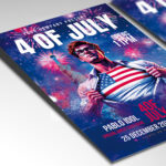 A customizable flyer template designed for festive American holiday celebrations, showcasing elements of fun and national pride.
