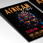 A customizable flyer template designed for events celebrating African culture, showcasing expressive typography and elements that evoke soulful rhythms and community spirit.