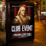 An electrifying and attention-grabbing invitation template, ready for personalization for a "Club Event," promising a night of unforgettable music and dynamic atmosphere.