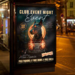 An electrifying and attention-grabbing invitation template, ready for personalization for a "Club Event Doberman," promising an unforgettable and intense night of music and excitement.