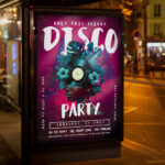 A dazzling and attention-grabbing invitation template, ready for personalization for a disco party, promising a night of groovy beats and dazzling lights.