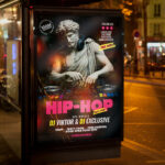 An explosive and attention-grabbing invitation template, ready for personalization for a "Hip Hop Party," promising an unforgettable night of music and authentic street culture.