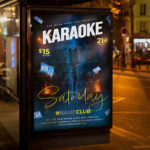 A captivating and attention-grabbing invitation template, ready for personalization for a "Karaoke Event," promising an evening of spirited performances, laughter, and unforgettable musical fun.