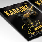 A customizable flyer template designed for karaoke nights, showcasing playful typography and a lively atmosphere to encourage singing and fun.