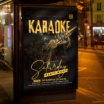 A captivating and attention-grabbing invitation template, ready for personalization for a "Karaoke Saturday" event, promising a night of joyous entertainment and unforgettable vocal performances.
