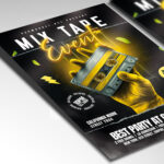 A customizable flyer template designed for DJs and artists, showcasing energetic visual elements and a contemporary, edgy feel.