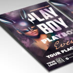 A customizable flyer template designed for high-end events, showcasing a glamorous atmosphere with classic black, white, and red color schemes.