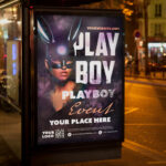 An alluring and attention-grabbing invitation template ready for personalization for a "Playboy Event," promising a luxurious and unforgettable evening.