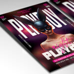 A customizable flyer template designed for high-end nightlife events, showcasing a glamorous atmosphere with classic black, white, and red color schemes.