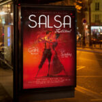 An exciting and attention-grabbing invitation template, ready for personalization for a "Salsa 2025" event, promising a night of exhilarating dance and Latin flair.