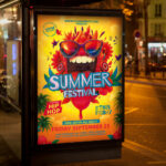 An exciting and attention-grabbing invitation template, ready for personalization for a "Summer Festival," promising an unforgettable day of fun and entertainment.