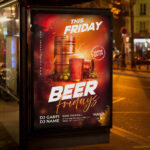 An engaging and attention-grabbing invitation template, ready for personalization for a "Beer Fridays" event, promising a perfect way to kick off the weekend with great drinks and company.