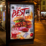 An inviting and attention-grabbing invitation template, ready for personalization for a "Burger & Fast Food" promotion, promising a satisfying and flavorful meal experience.