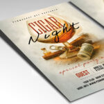 A customizable flyer template designed for upscale lounge events, showcasing elegant typography, rich textures, and elements that evoke a sense of luxury and refined taste.